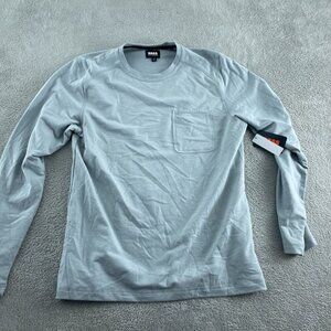 Bass Outdoor Mens Long-Sleeve Utility Tee M Quarry Gray Polyester Blend NWT 5781